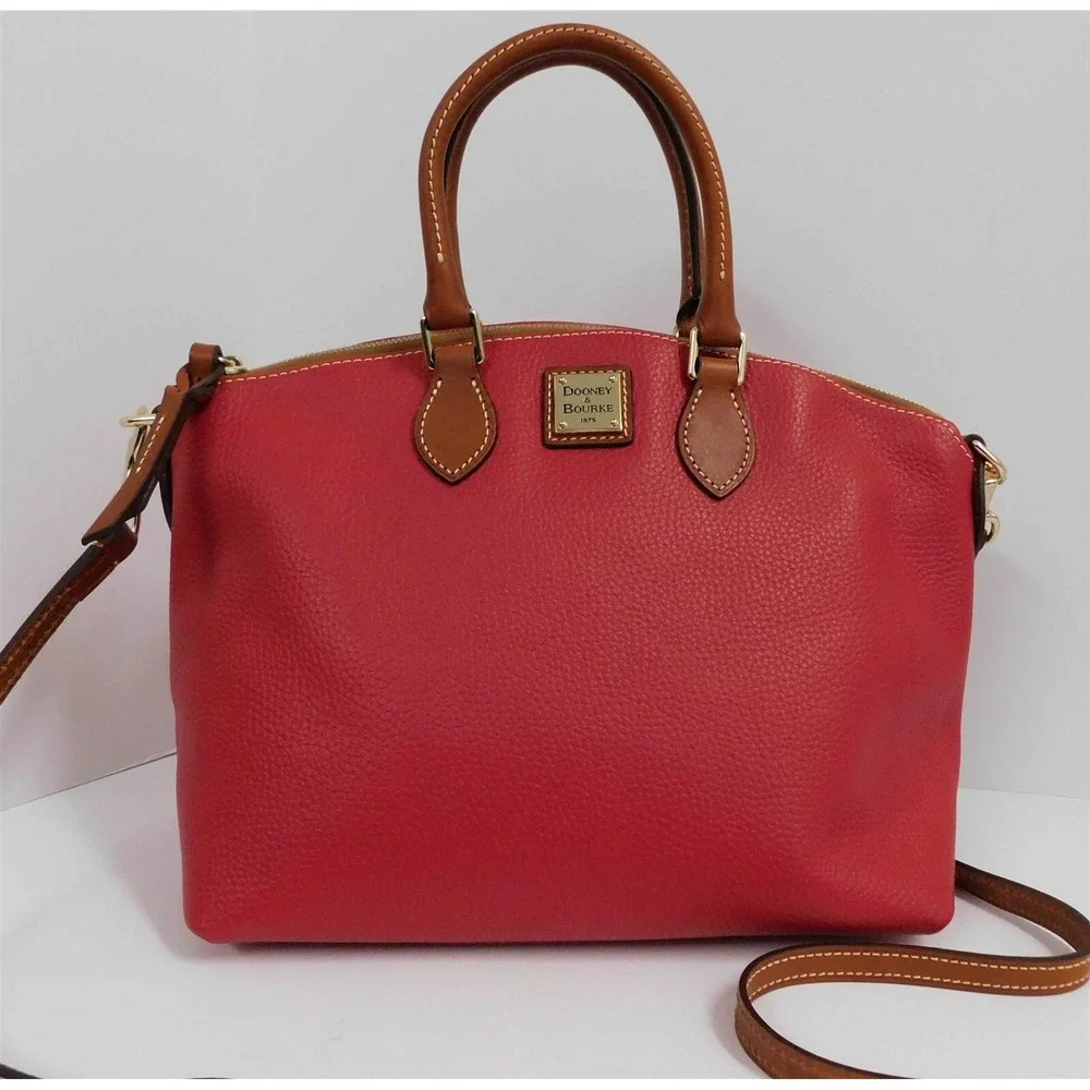 Dooney & Bourke Red Leather‎ Convertible Satchel Crossbody Bag
